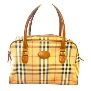 Burberry Beige and Brown Plaid Satchel